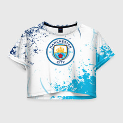 Женская футболка Crop-top 3D Manchester City - Футбольный клуб