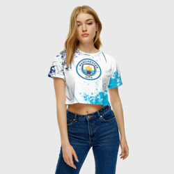 Женская футболка Crop-top 3D Manchester City - Футбольный клуб - фото 2