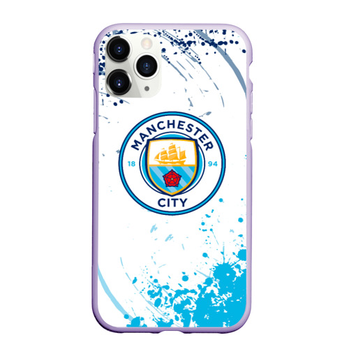 Чехол для iPhone 11 Pro матовый с принтом Manchester City - Футбольный клуб, вид спереди #2