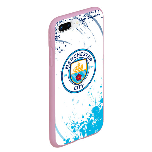 Чехол для iPhone 7Plus/8 Plus матовый с принтом Manchester City - Футбольный клуб, вид сбоку #3
