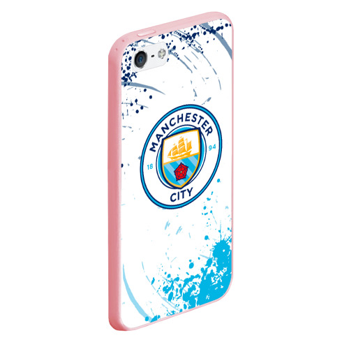 Чехол для iPhone 5/5S матовый Manchester City - Футбольный клуб, цвет баблгам - фото 3