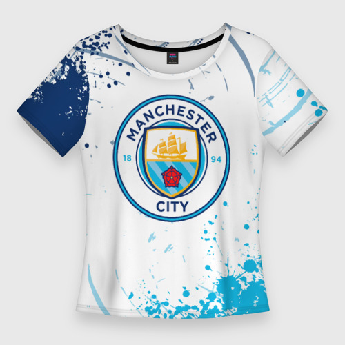 Женская футболка 3D Slim Manchester City - Футбольный клуб, цвет 3D печать