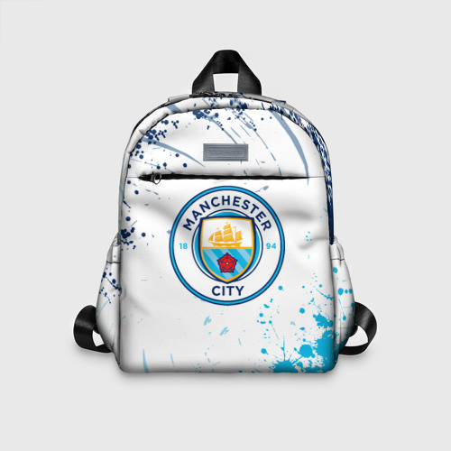 Детский рюкзак 3D с принтом Manchester City - Футбольный клуб, вид спереди #2