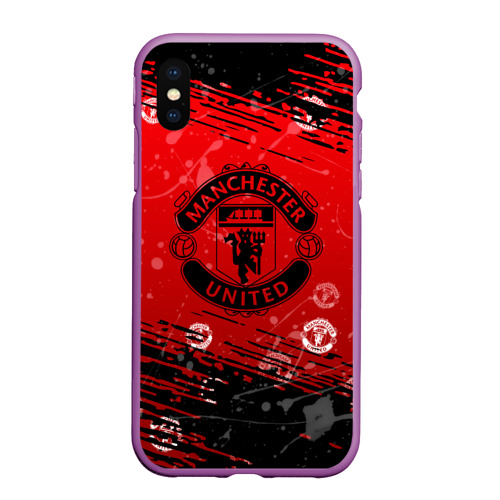 Чехол для iPhone XS Max матовый Manchester United: Возвращения Ronaldo, цвет фиолетовый