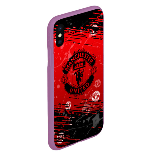 Чехол для iPhone XS Max матовый Manchester United: Возвращения Ronaldo, цвет фиолетовый - фото 3