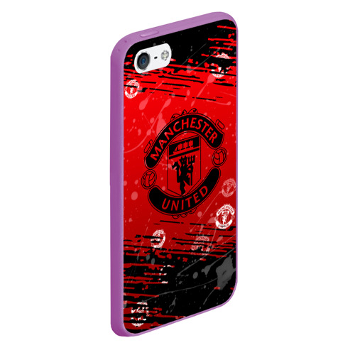 Чехол для iPhone 5/5S матовый Manchester United: Возвращения Ronaldo, цвет фиолетовый - фото 3