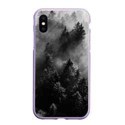 Чехол для iPhone XS Max матовый Мрачный лес forest