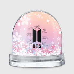Игрушка Снежный шар BTS БТС автографы участников