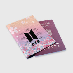 Обложка для паспорта матовая кожа BTS БТС автографы участников - фото 2