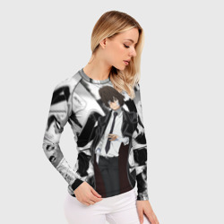 Женский рашгард 3D Дазай Осаму на фоне манги - фото 2