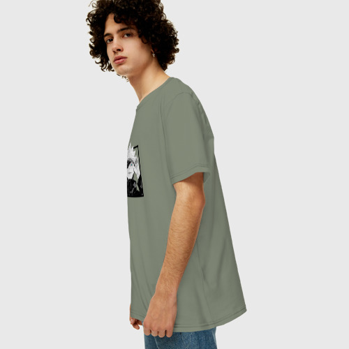 Мужская футболка хлопок Oversize Сатору Годжо Магическая битва, цвет авокадо - фото 5