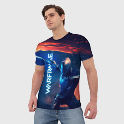 Мужская футболка 3D Waframe neon katana fire - фото 2