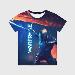 Детская футболка 3D Waframe neon katana fire