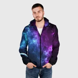 Мужская ветровка 3D Neon galaxy неоновый космос - фото 2