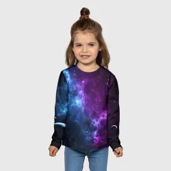 Детский лонгслив 3D Neon galaxy неоновый космос - фото 2