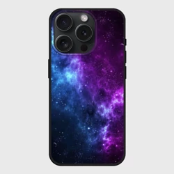 Чехол силиконовый для Apple iPhone 15 Pro Мax матовый Neon galaxy неоновый космос