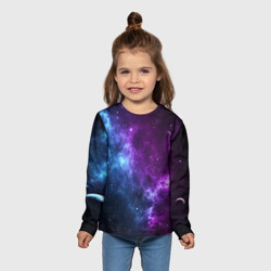 Детский лонгслив 3D Neon galaxy неоновый космос - фото 2