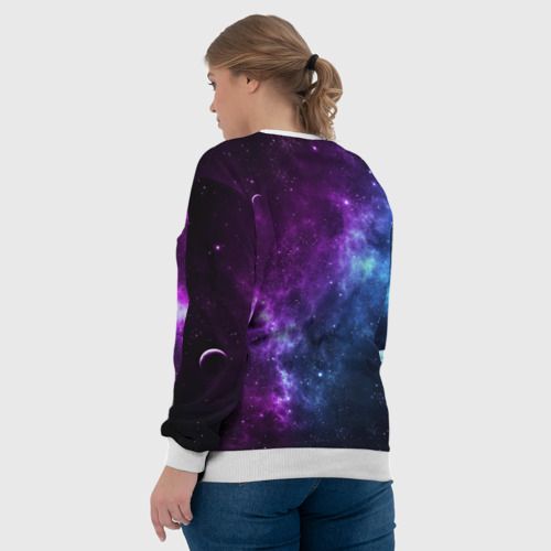 Женский свитшот 3D Neon galaxy неоновый космос, цвет 3D печать - фото 7