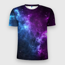 Мужская футболка 3D Slim Neon galaxy неоновый космос