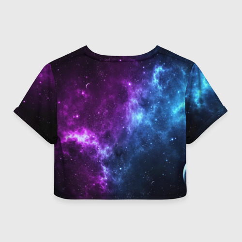 Женская футболка Crop-top 3D Neon galaxy неоновый космос - фото 2