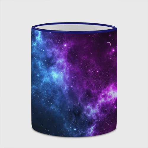 Кружка с полной запечаткой Neon galaxy неоновый космос, цвет Кант синий - фото 4