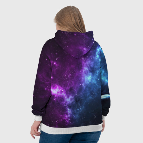 Женская толстовка 3D Neon galaxy неоновый космос, цвет 3D печать - фото 7