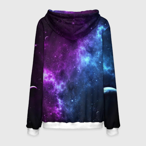 Мужская толстовка 3D Neon galaxy неоновый космос, цвет белый - фото 2