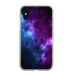 Чехол для iPhone XS Max матовый Neon galaxy неоновый космос