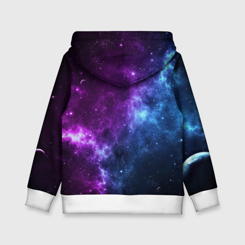 Детская толстовка 3D Neon galaxy неоновый космос, цвет белый - фото 2