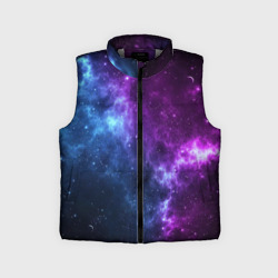 Детский жилет утепленный 3D Neon galaxy неоновый космос