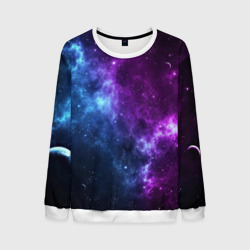 Мужской свитшот 3D Neon galaxy неоновый космос