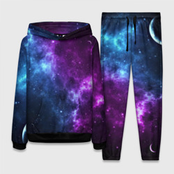 Женский костюм с толстовкой 3D Neon galaxy неоновый космос