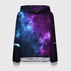 Женская толстовка 3D Neon galaxy неоновый космос