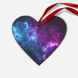 Деревянная игрушка Сердце Neon galaxy неоновый космос
