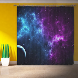 Фотошторы Neon galaxy неоновый космос - фото 2