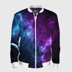 Мужской бомбер 3D Neon galaxy неоновый космос