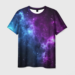 Мужская футболка 3D Neon galaxy неоновый космос