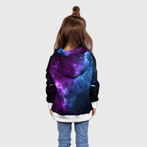 Детская толстовка 3D Neon galaxy неоновый космос, цвет белый - фото 5