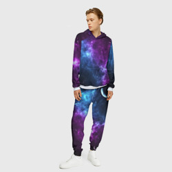 Мужской костюм с толстовкой 3D Neon galaxy неоновый космос - фото 2