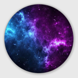 Круглый коврик для мышки Neon galaxy неоновый космос