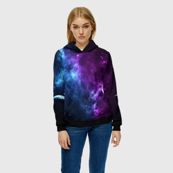 Женская толстовка 3D Neon galaxy неоновый космос - фото 2