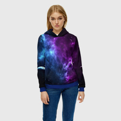 Женская толстовка 3D Neon galaxy неоновый космос - фото 2