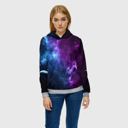 Женская толстовка 3D Neon galaxy неоновый космос - фото 2