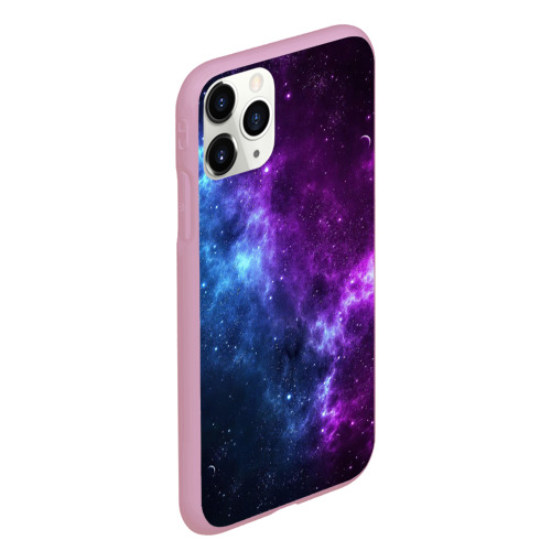 Чехол для iPhone 11 Pro Max матовый Neon galaxy неоновый космос, цвет розовый - фото 3