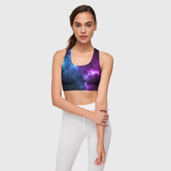 Женский спортивный топ 3D Neon galaxy неоновый космос - фото 2