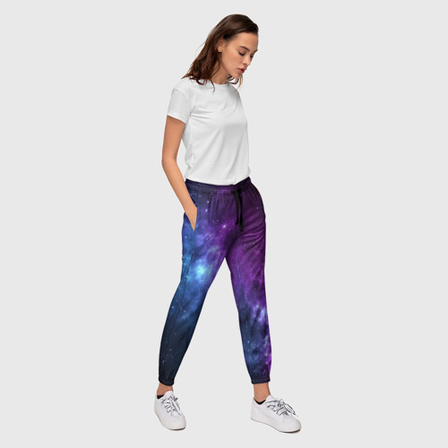 Женские брюки 3D Neon galaxy неоновый космос, цвет 3D печать - фото 5