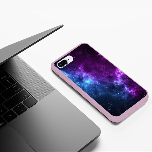 Чехол для iPhone 7Plus/8 Plus матовый Neon galaxy неоновый космос - фото 5