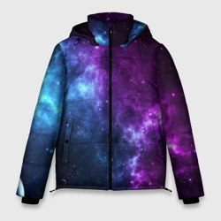 Мужская зимняя куртка 3D Neon galaxy неоновый космос