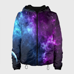 Женская куртка 3D Neon galaxy неоновый космос