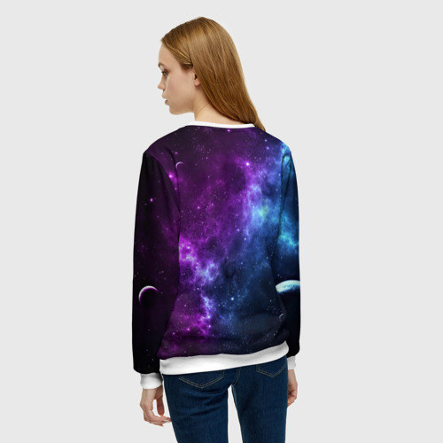 Женский свитшот 3D Neon galaxy неоновый космос, цвет 3D печать - фото 4